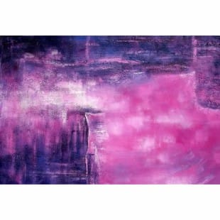 Schilderij abstract paars en roze foto 1