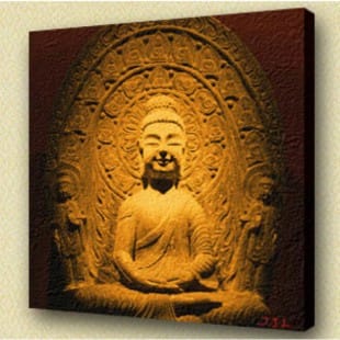 Olieverf schilderij Boeddha Ghe foto 1