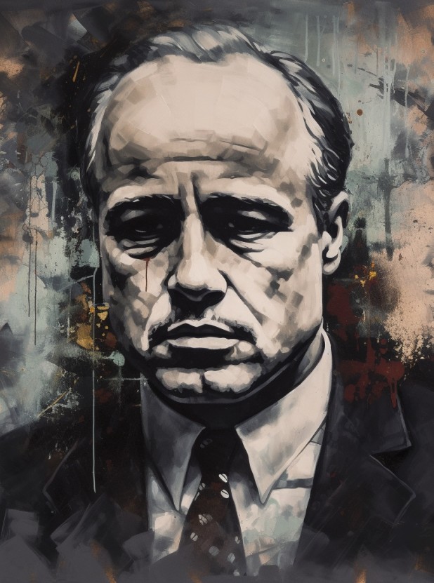 Don Corleone Schilderij - Museum Kwaliteit Olieverf foto 1