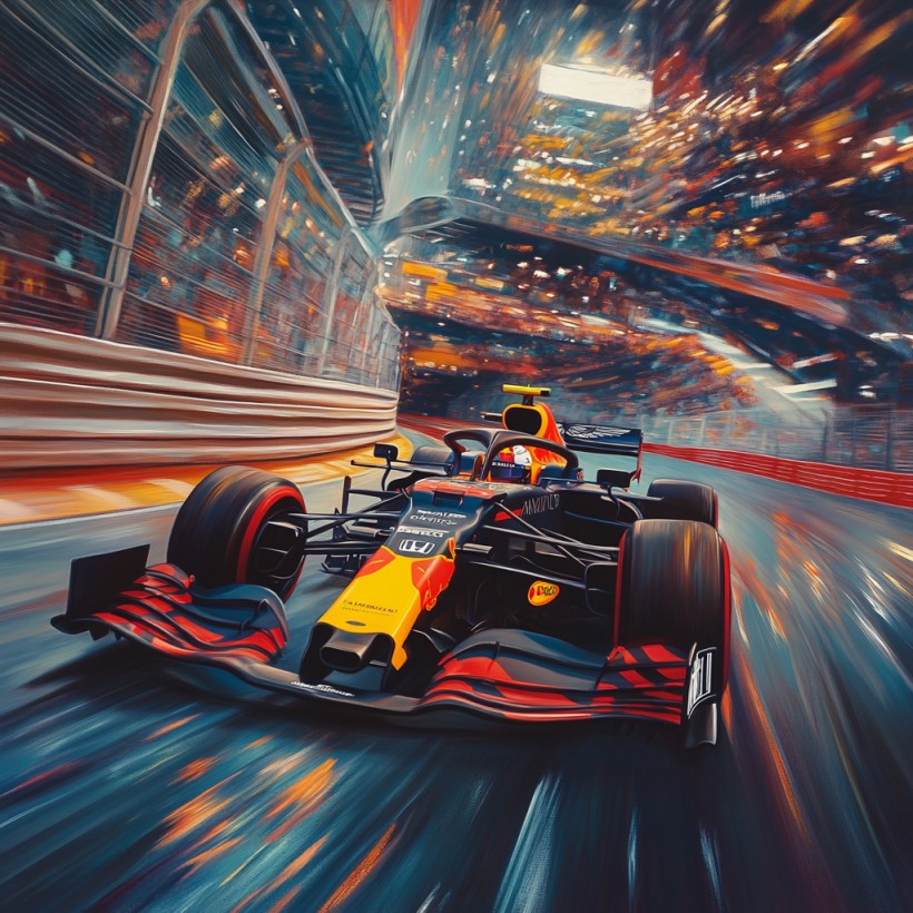 Uniek Red Bull F1 Schilderij Max Verstappen foto 1