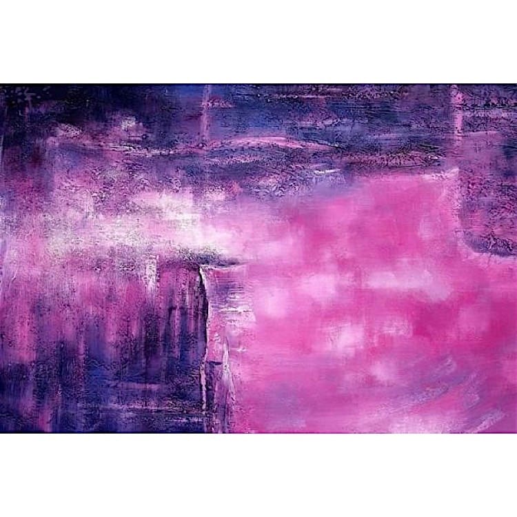 Schilderij abstract paars roze Kunst voor in