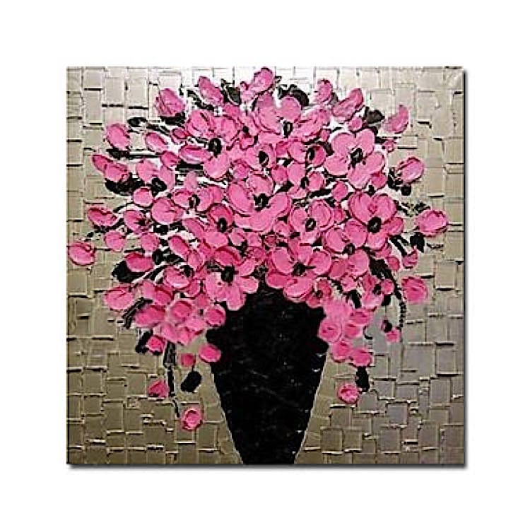Bloemen Schilderij roze bloemen Kunst voor in huis