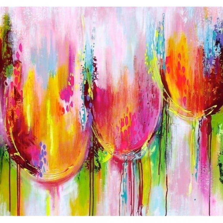 Reden Gelukkig is dat makkelijk te gebruiken Bloemen Schilderij Gekleurde Tulpen - Kopen | Kunst voor in huis