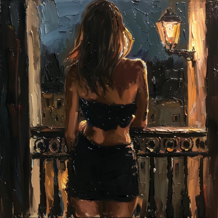 Balcony Muse: Schilderij in de stijl van Fabian Perez foto 2