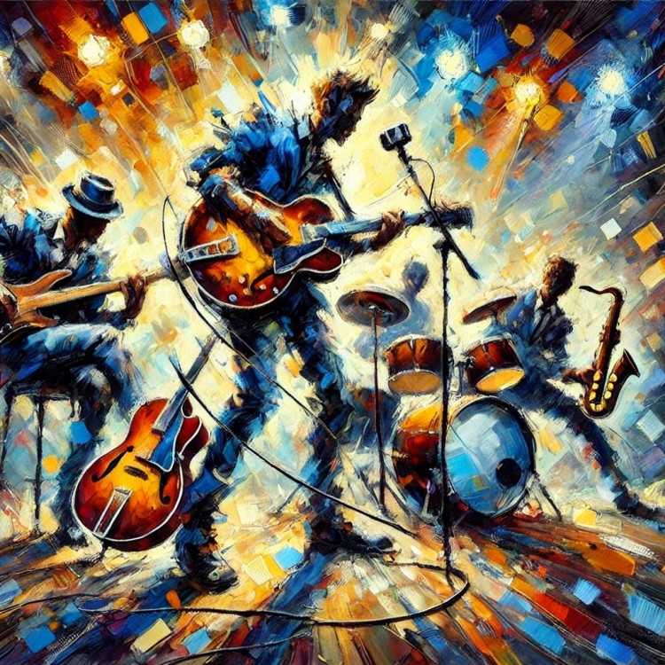 Modern Muzikanten Schilderij foto 1