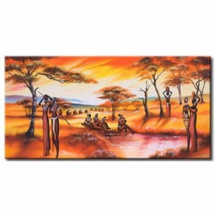 Nuchter Kano Joseph Banks Afrikaanse Olieverf Schilderijen | Kunst voor in huis