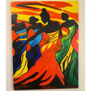 venster Groen karbonade Uitverkoop dansende Afrikaanse vrouwen | Kunst voor in huis