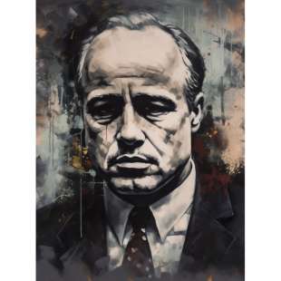 Don Corleone Schilderij - Museum Kwaliteit Olieverf foto 1