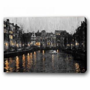 Zijn bekend Gezond Detective Olieverf schilderij Amsterdam zwart wit | Kunst voor in huis
